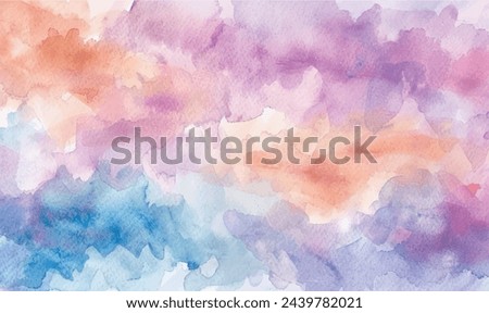 abstract watercolor background orange blue violet