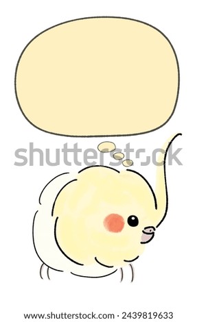 Clip art of cockatiel gazing -illpopulated with speech bubbles