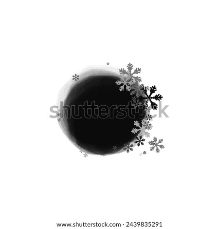 Artistic black winter, Christmas mask. Basis element for design on white universal