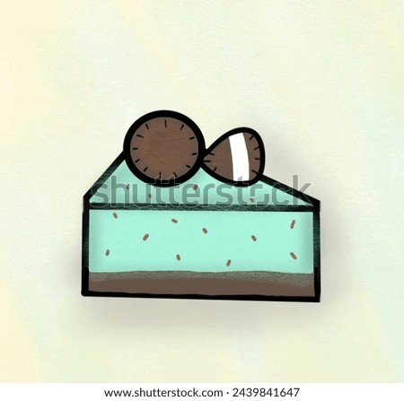 Chocolate mint cake with chocolate cookies