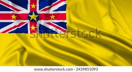 The Flag of Niue, a state in Free Association with New Zealnd, with a Ripple Effect