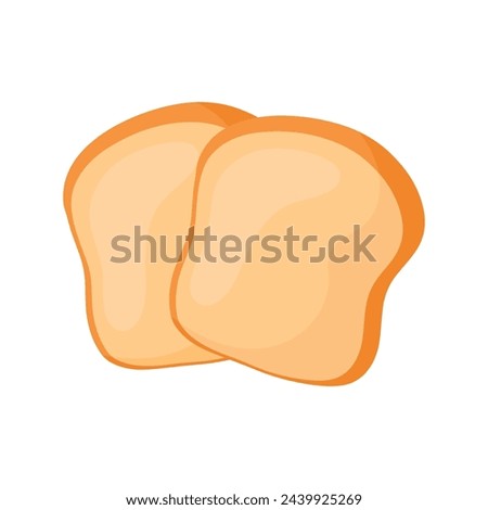 Toasted bread hand darwn cute cartoon clip art. Two slices of french fried toast for breakfast food concept. Vector illustration Isolated on White Background
