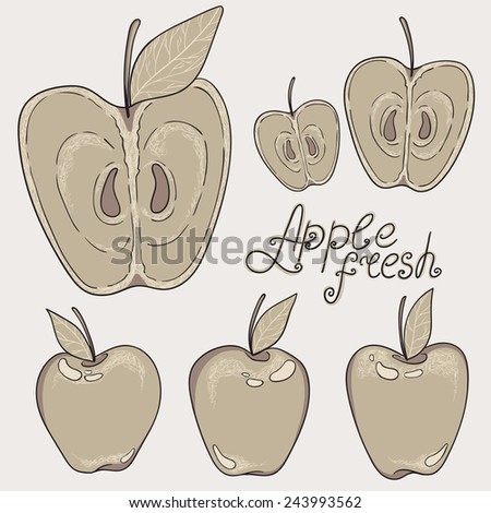 Set of graphic apples