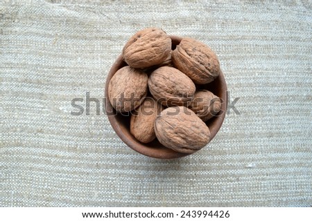 Kernels of walnuts in the basket