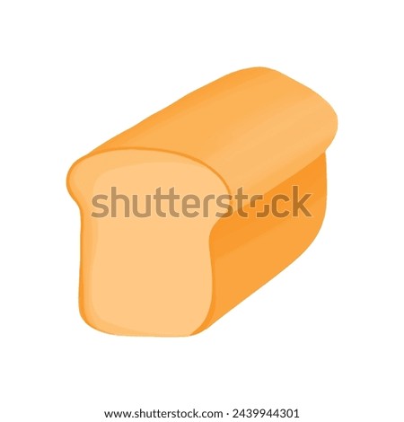Bread pastry hand drawn cute cartoon clip art. Sliced of french fried toast for breakfast food concept. Vector illustration Isolated on White Background