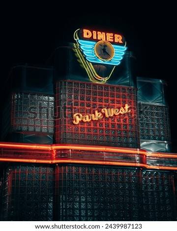 Park West Diner vintage neon, Little Falls, New Jersey