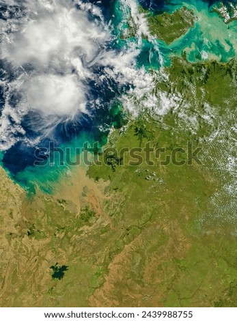 Floods along Australian Northwest coast. . Elements of this image furnished by NASA.