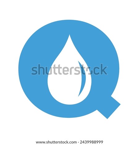 Water Logo combine with letter Q vector template