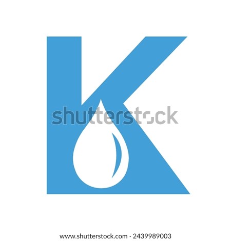 Water Logo combine with letter K vector template