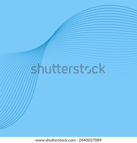 Abstract background with waves. Vector banner with lines. Background for music album, poster, card, advertisement. Geometric element for design. Blue gradient. Ocean, water, sea