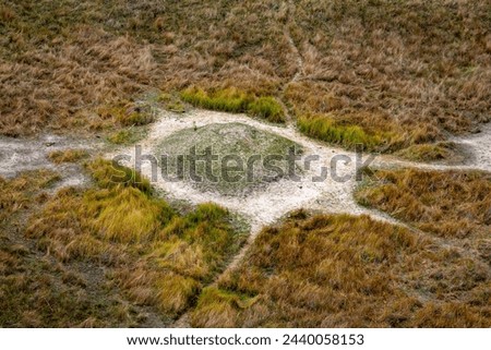 Aerial view from a helicopter of the Okavango Delta, Botswana