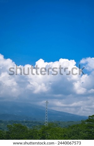 Aerial Mountain of tidar and Village with cloudy blue sky Royalty-Free Stock Photo #2440067573