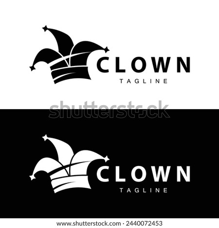Simple colorful clown hat logo simple circus comedian equipment design template illustration