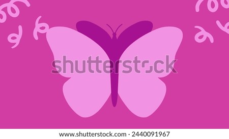 Purple color butterfly on purple simple background