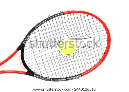 A picture of a tennis racket with broken strings