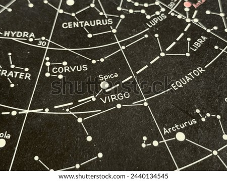 Star Map showing the Zodiac sign Virgo