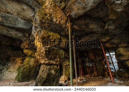 Galliner de Madona hypostyle room, Es Migjorn Gran, Menorca, Balearic Islands, Spain Royalty-Free Stock Photo #2440146033