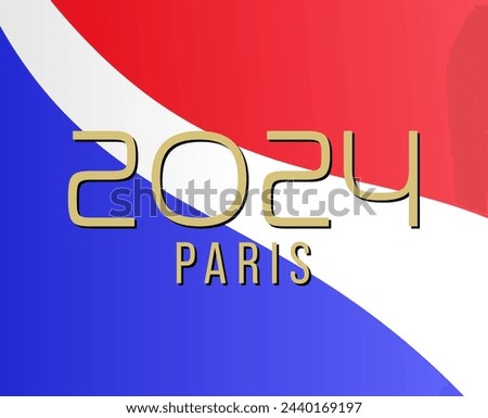 Paris 2024 sport games concept. Sticker, clip art, design element with paint splashes.Summer banner depicting various sports. Vector illustration