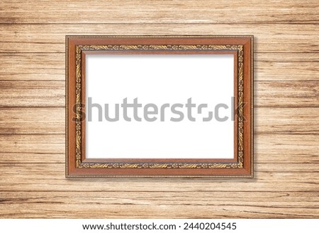 picture frame on wooden wall background
