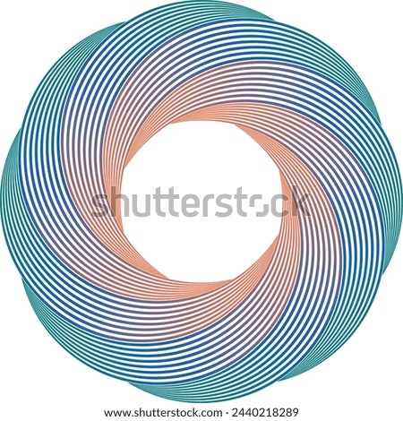 This artwork combines organic forms and geometric precision, creating a dynamic and elegant spiral vortex. The intricate details of vibrant dots guide the viewer, creating layers of depth, complexity. Royalty-Free Stock Photo #2440218289