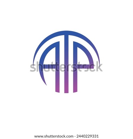ATP letter logo initial in circular shape Royalty-Free Stock Photo #2440229331