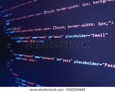 HTML code image with black background 