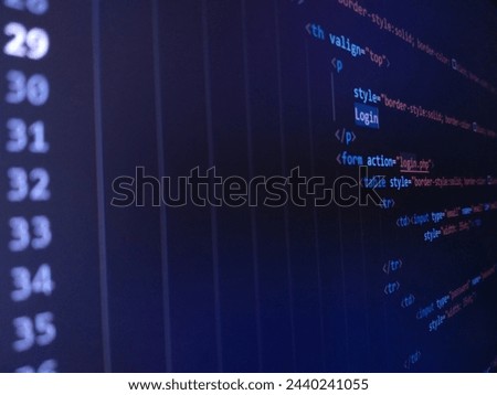 HTML Code preview with black background 