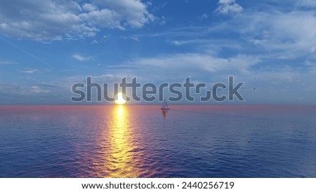 Perfect sky and water of ocean. Travel, holdiay, summer concept.