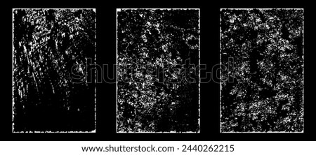Grunge worn paper effect. Overlay texture stamps with old paper. Stamps distress grain surface dust and rough background concept. Illustration place over object to create grunge effect. Vector EPS10.
