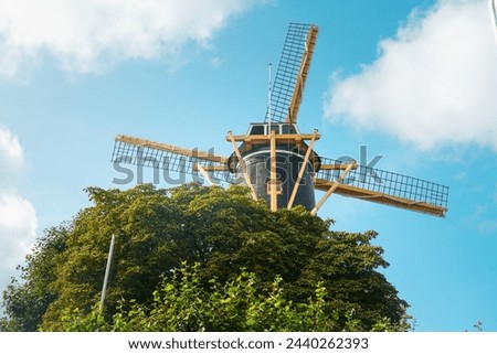 Windmill in Holland Netherlands - Moulin en Hollande - Woerden Royalty-Free Stock Photo #2440262393