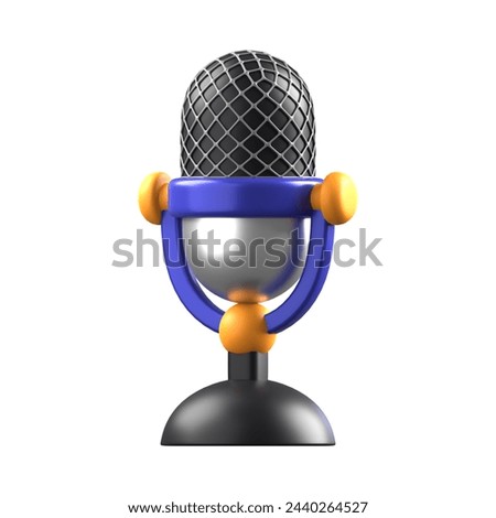 3d illustration of podcast mic, radio Jackey microphone abstract