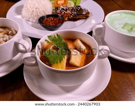 The nice taste of Indonesian soup in Purwokerto City, Central Java, Indonesia. It was taken on march 21, 2024 by a professional. It's a delicious food with full of happiness