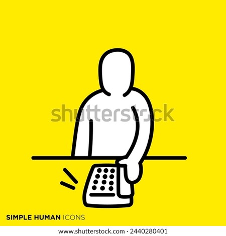 Simple human icon series, people who answer the phone