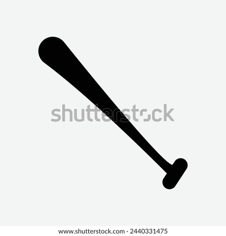 Baseball bat icon. Softball bat. Flat vector illustration. Baseball bat or softball bat flat vector icon for sports apps and website. EPS file 217.