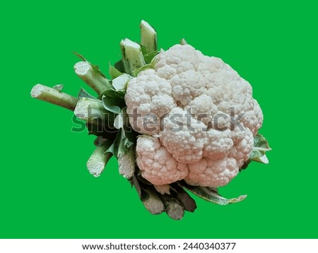 Real Cauliflower with Green Screen Background 