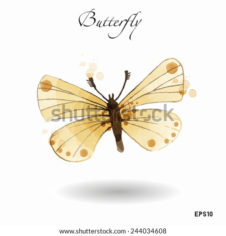 Watercolor vector butterfly 