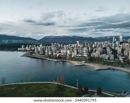 Aerial shot of English Bay, Downtown Vancouver