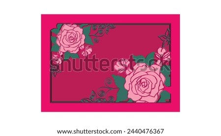 Mother's day multilayer floral rose gift card illustration design.