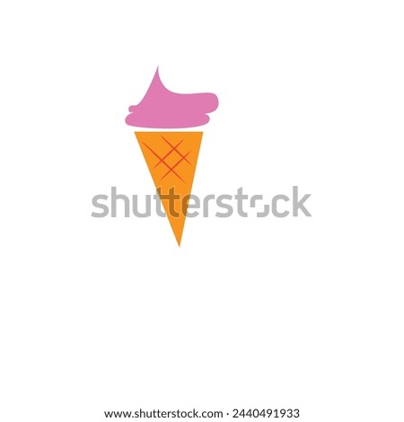 flat ice cream logo or clip art