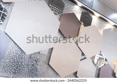 background wall background texture Wall with hexagonal diamond texture on the wall Luxurious decoration of the hotel.