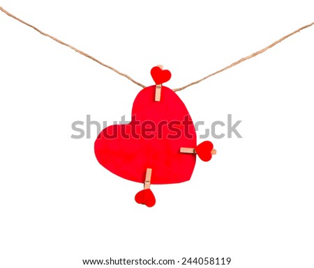 Valentine concept, red heart  hang 
