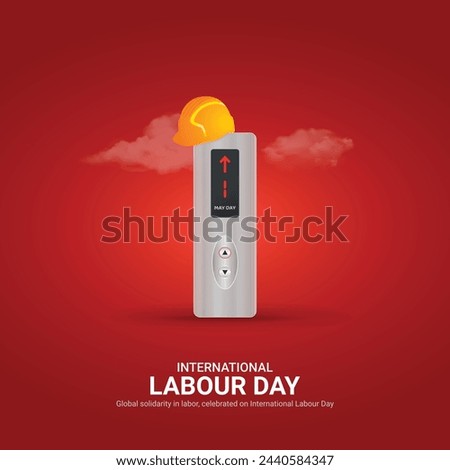 international Labor Day. Labor Day creative ads design May 1. social media poster, vector, 3D illustration. Royalty-Free Stock Photo #2440584347