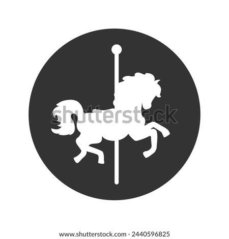 Carousel horse vector icon on white background. Flat vector carousel horse icon symbol sign from modern entertainment collection for mobile concept and web apps design