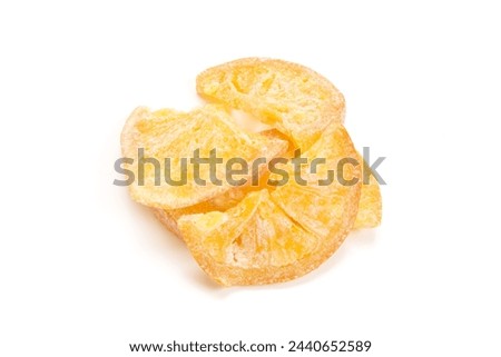 Japanese citrus hassaku dried fruit on white background Royalty-Free Stock Photo #2440652589