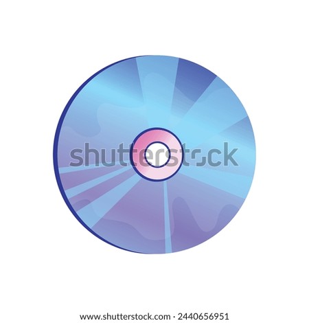 CD or DVD disk vector illustration on white background. Y2k trendy illustration. Millennial childhood technology. 90s and 2000s.