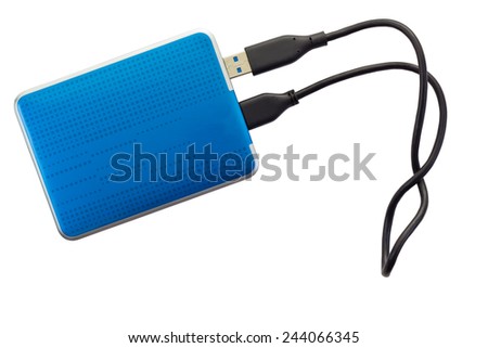 External Harddisk drive isolated on white background and clipping path