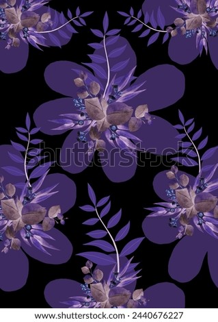 purple flowers floral clip art handmade illustration for greeting cards wallpaper stationery fabric wedding card flower pattern