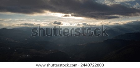 Sunset picture above the Apuseni Mountains, Romania