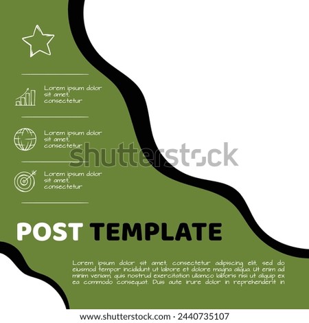 Bright green banner design template for social media, post, flyer, announcement. Vector doodle layout.