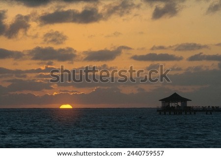 Beautiful sunset view on the seashore at one of Colombia's most stunning beaches